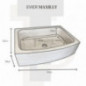 Evier Maxilly travertin silver adoucie 70x52xH18cm