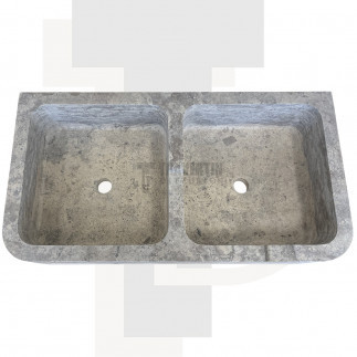 Evier Clovis travertin silver adoucie 90x45xH18cm