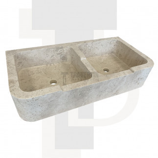Evier Clovis travertin beige adoucie 90x45xH18cm