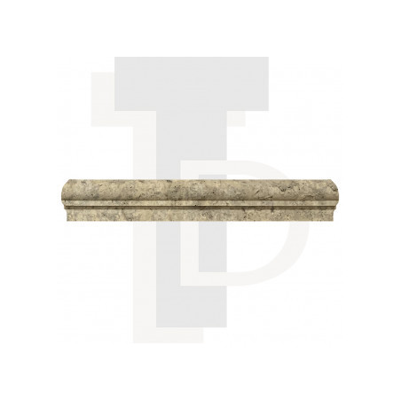 Corniche en pierre travertin GRIS 4,8x2,3x30,5cm