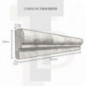 Corniche en pierre travertin GRIS 4,8x2,3x30,5cm