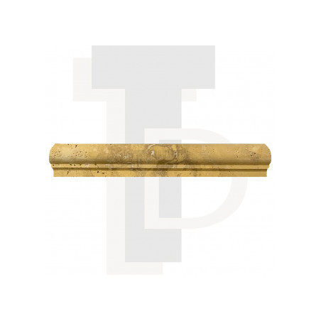 Corniche en pierre travertin JAUNE 4,8x2,3x30,5cm