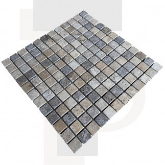 Mosaïque travertin Scabas - vieillie - 2,3x2,3x1cm - filet 30x30cm