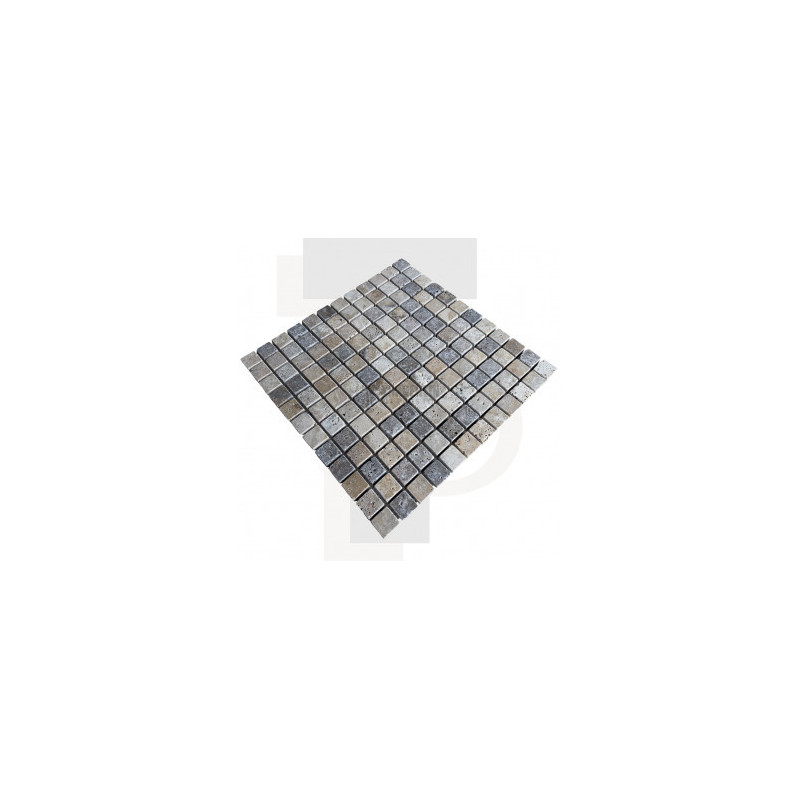 Mosaïque travertin Scabas - vieillie - 2,3x2,3x1cm - filet 30x30cm