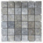 Mosaïque travertin Silver - vieillie - 4,8x4,8x1cm - filet 30x30cm