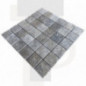 Mosaïque travertin Silver - vieillie - 4,8x4,8x1cm - filet 30x30cm