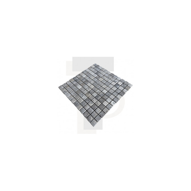 Mosaïque travertin Silver - vieillie - 2,3x2,3x1cm - filet 30x30cm