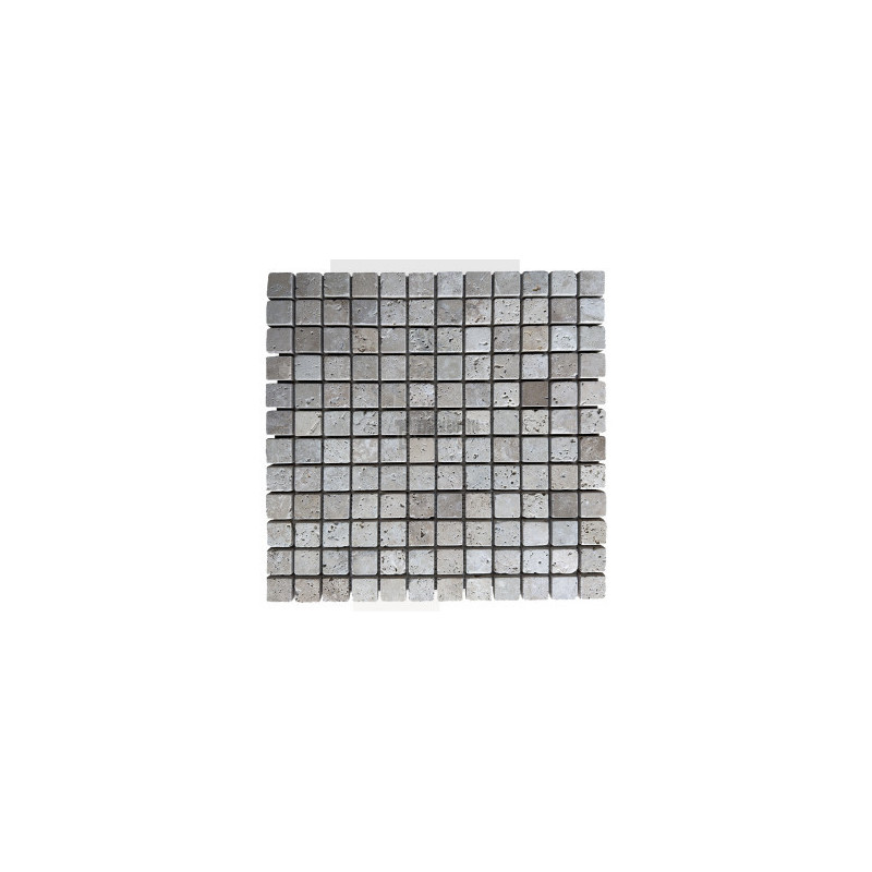 Mosaïque travertin Classic mix - vieillie - 2,3x2,3x1cm - filet 30x30cm