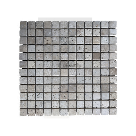 Mosaïque travertin Classic mix - vieillie - 2,3x2,3x1cm - filet 30x30cm