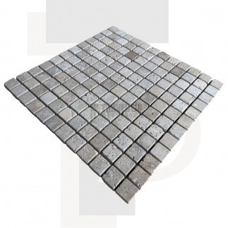 Mosaïque travertin Classic mix - vieillie - 2,3x2,3x1cm - filet 30x30cm