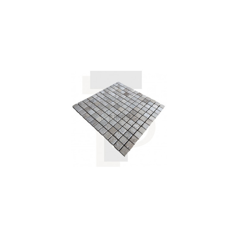 Mosaïque travertin Classic mix - vieillie - 2,3x2,3x1cm - filet 30x30cm