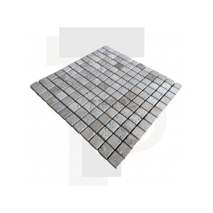 Mosaïque travertin Classic mix - vieillie - 2,3x2,3x1cm - filet 30x30cm